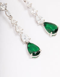 Silver Multi Cubic Zirconia Teardrop Earrings - link has visual effect only