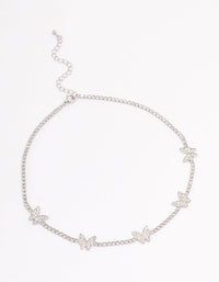 Silver Cubic Zirconia Butterfly Choker - link has visual effect only