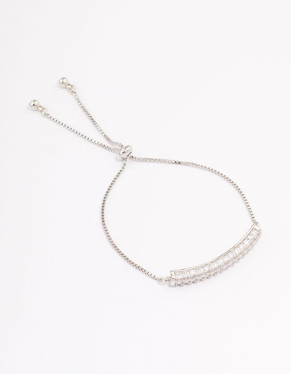 Silver Cubic Zirconia Multi Bar Bracelet