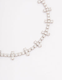 Silver Multi Square Cubic Zirconia Tennis Bracelet - link has visual effect only