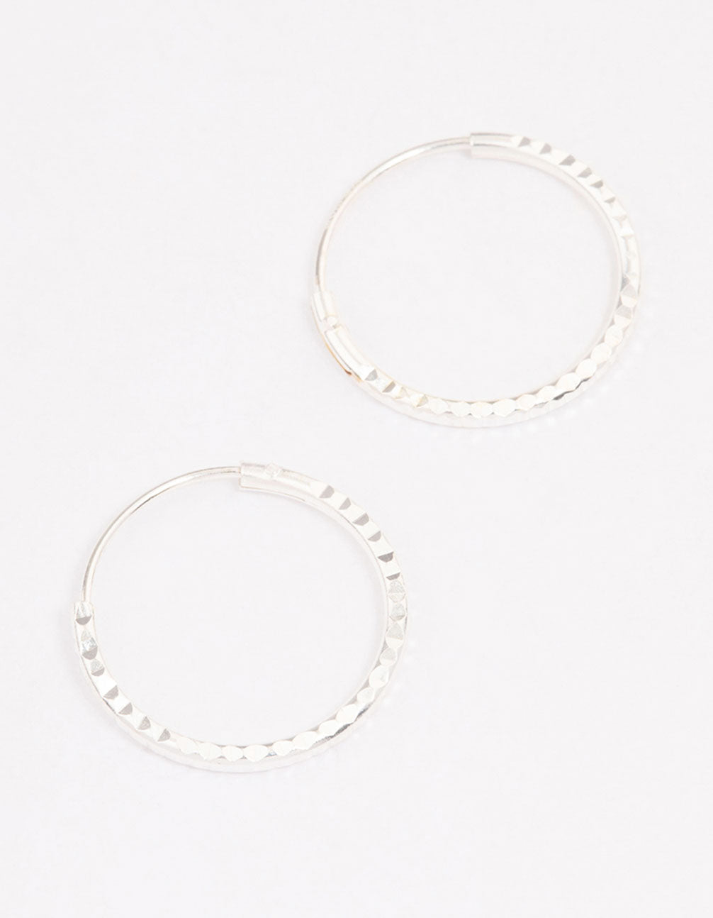 Sterling Silver Diamante Hoop Earrings