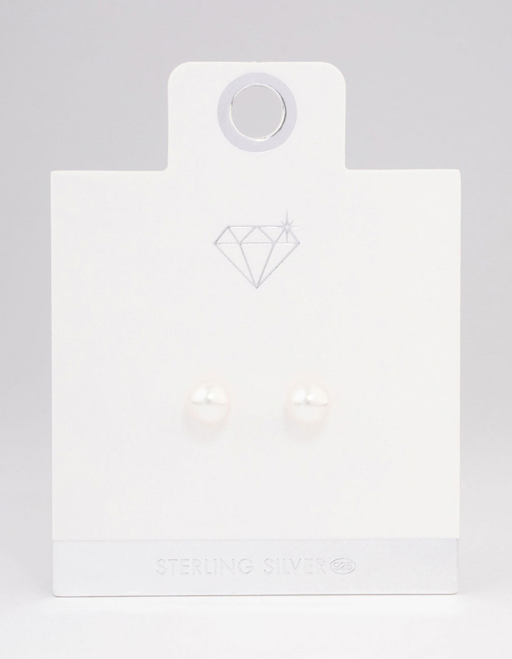 Sterling Silver Pearl Stud Earrings 8mm