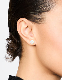 Gold Plated Sterling Silver Cubic Zirconia Stud Earrings - link has visual effect only