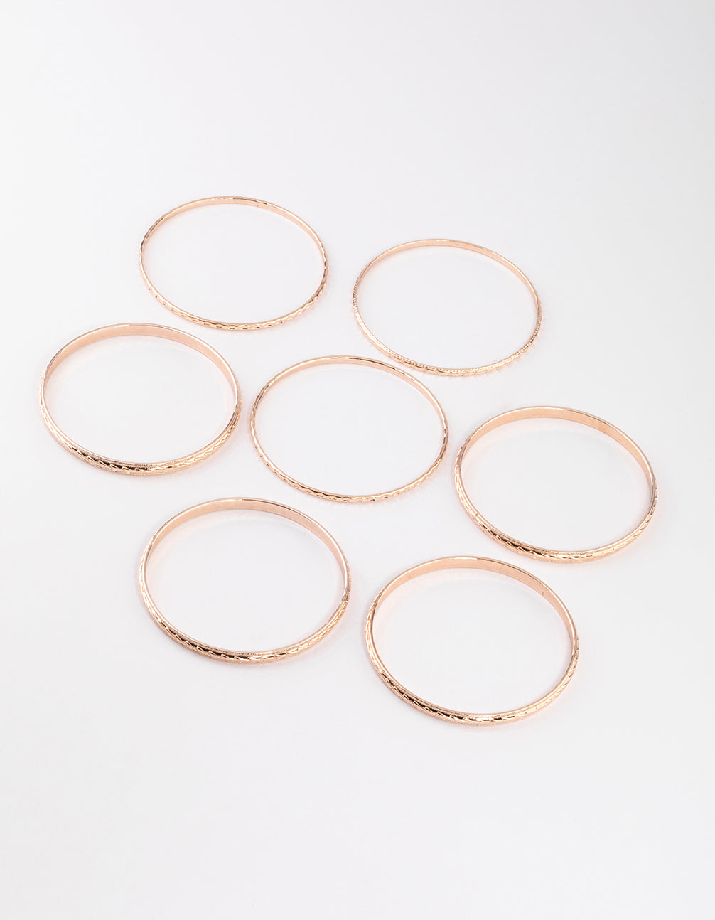 Rose Gold Textured Bangle 7-Pack