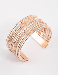 Rose Gold Layered Diamante Wrist Cuff - link has visual effect only