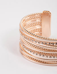 Rose Gold Layered Diamante Wrist Cuff - link has visual effect only