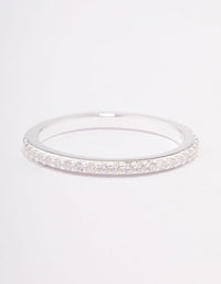 Sterling Silver Cubic Zirconia Pave Ring - link has visual effect only