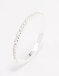 Sterling Silver Cubic Zirconia Pave Ring - link has visual effect only