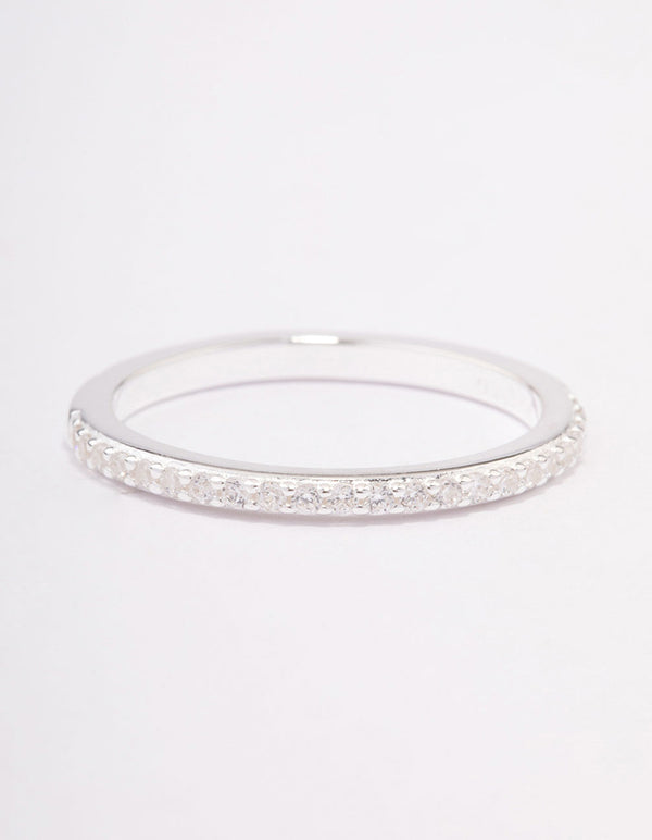Sterling Silver Cubic Zirconia Pave Ring