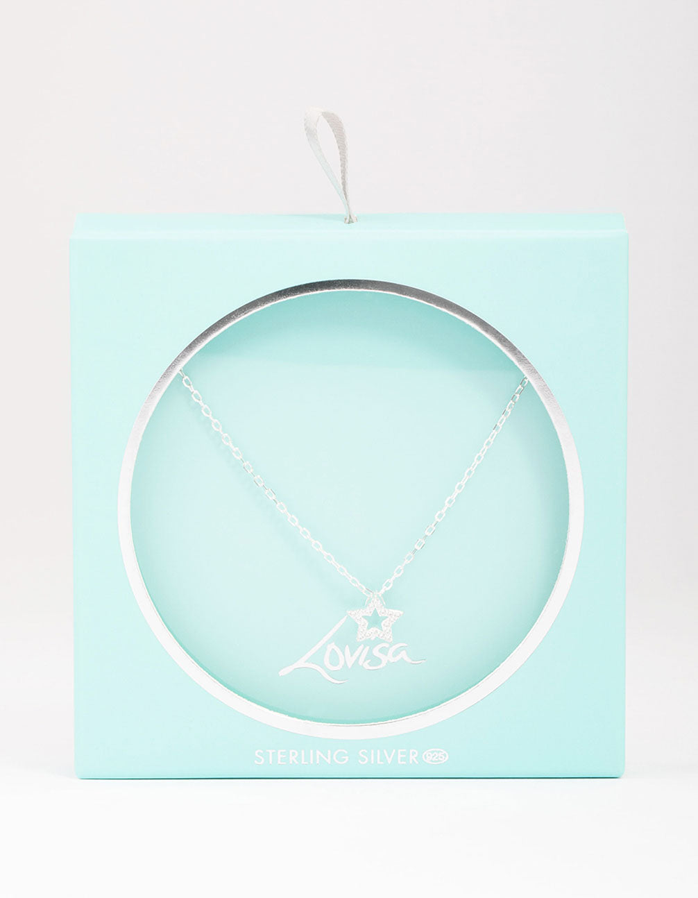 Sterling Silver Open Star Pendant Necklace