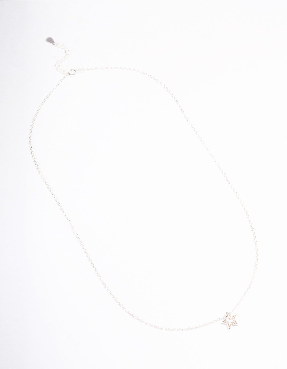 Sterling Silver Open Star Pendant Necklace