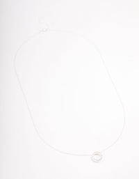 Sterling Silver Pave Circle Pendant Necklace - link has visual effect only