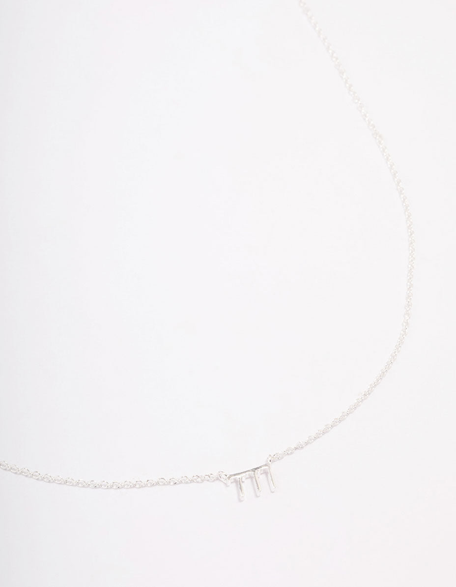 Sterling Silver 777 Angel Number Pendant Necklace