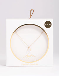 Gold Plated Sterling Silver Wishbone Pendant Necklace - link has visual effect only