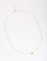 Gold Plated Sterling Silver Wishbone Pendant Necklace - link has visual effect only