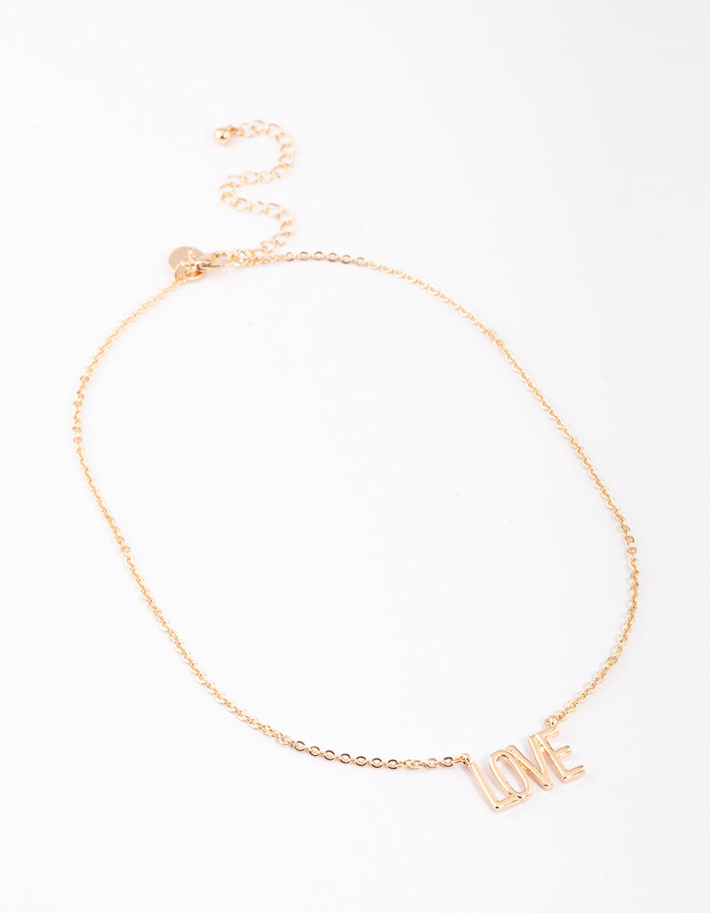 Gold Love Black Letter Pendant Necklace