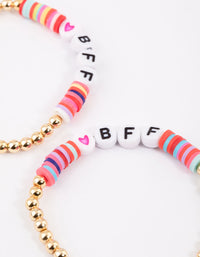 Gold BFF Clear Disc Beaded Bangle Pack - link has visual effect only