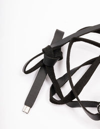 Black Fabric Rose Diamante Choker, Bracelet or Anklet Set - link has visual effect only