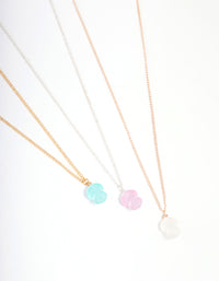 Mixed Metal Glow In The Dark Mushroom Necklace 3-Pack - link has visual effect only