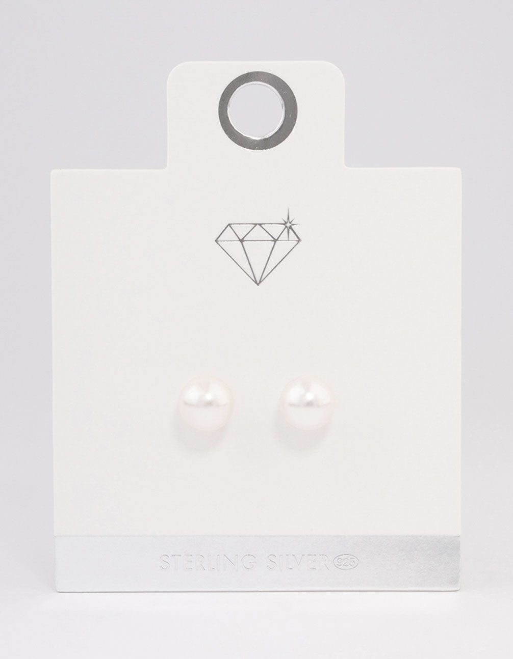 Sterling Silver Pearl Stud Earrings 10mm