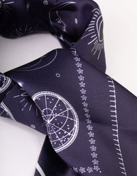 Navy Fabric Celestial Printed Scarf - link has visual effect only
