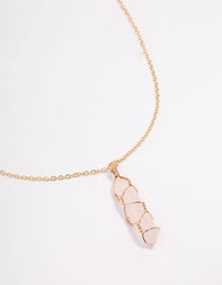 Gold Clear Quartz Wire Shard Pendant Necklace - link has visual effect only