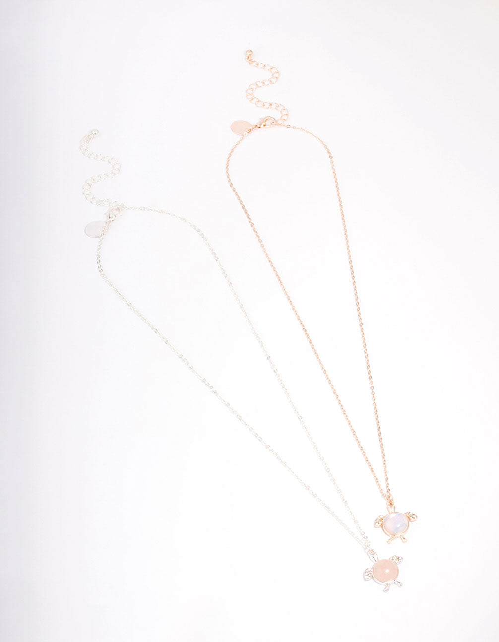 Mixed Metal Pastel Semi-Precious Turtle Necklace Pack