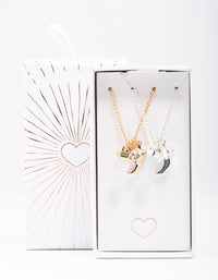 Mixed Metal Semi-Precious Charm Shard Necklace Pack - link has visual effect only