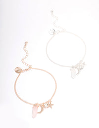 Mixed Metal Semi-Precious Shard Bracelet Pack - link has visual effect only