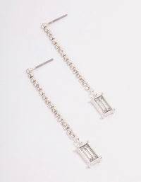 Silver Cup Chain Radiant Drop Earrings - link has visual effect only