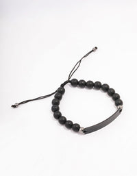 Black Beaded Bar Toggle Bracelet - link has visual effect only