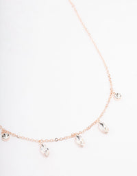 Rose Gold Marquise Station Drop Necklace - link has visual effect only