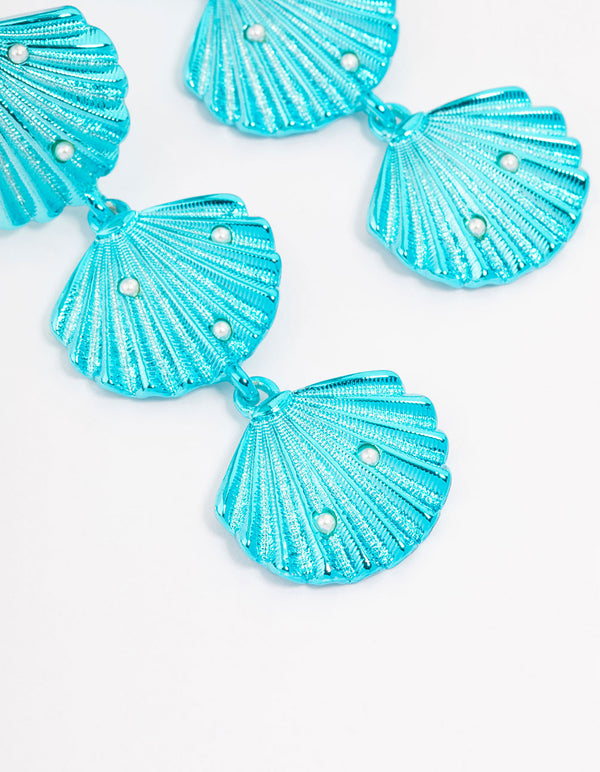 Pearly Shell Drop Earrings