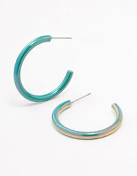Gold Holographic Plain Hoop Earrings - link has visual effect only