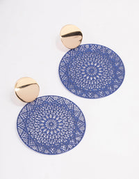 Gold Mixed Disc Filigree Drop Earrings - link has visual effect only
