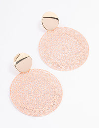 Gold Mixed Disc Filigree Drop Earrings - link has visual effect only