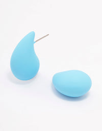 Blue Chubby Teardrop Stud Earrings - link has visual effect only