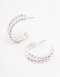 Silver Braided Hoop Earrings - link has visual effect only