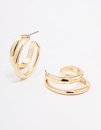 Gold Double Hoop Earrings - link has visual effect only