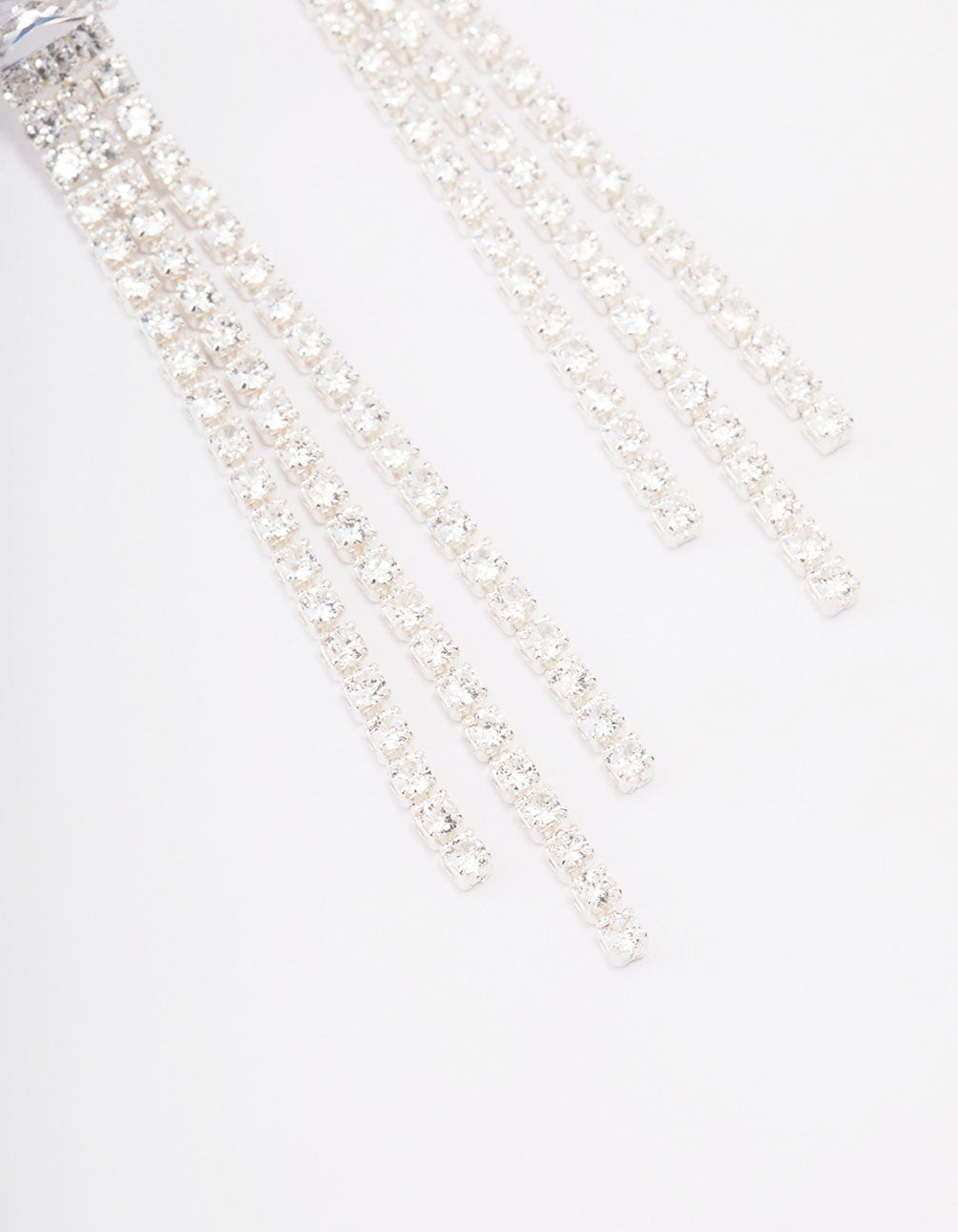 Silver Plated Brass  Dazzle Drop Earrings