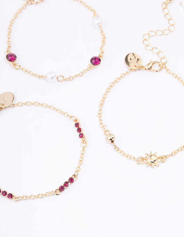 Gold Star Moon Bracelet & Anklet 5-Pack