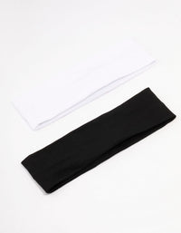 Black & White Stretchy Fabric Headband Pack - link has visual effect only