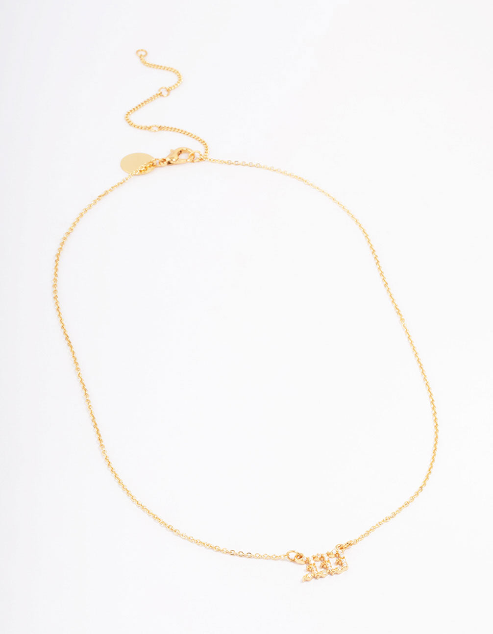 Gold Plated Cubic Zirconia 333 Angel Number Pendant Necklace
