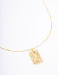 Gold Plated June Birth Month Flower Pendant Necklace - link has visual effect only
