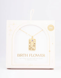 Gold Plated June Birth Month Flower Pendant Necklace - link has visual effect only