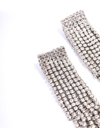 Silver Diamante Cup Chain Drop Earrings - link has visual effect only