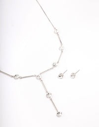 Silver Diamante Drop Jewellery Set - link has visual effect only