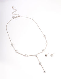 Silver Diamante Drop Jewellery Set - link has visual effect only