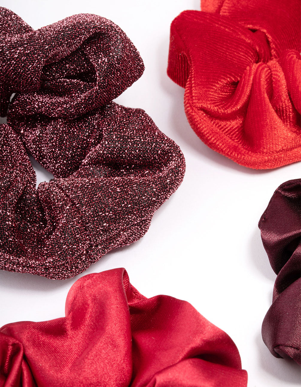 Red Christmas Hair Scrunchie Gift 4-Pack