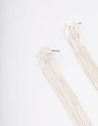 Silver Knotted Cup Chain Drop Earrings - link has visual effect only